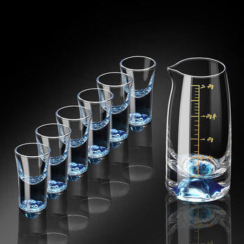 Creative Entry Luxury Liquor Glass Wine Dispencer Household High-end Crystal Glass Scale Blue Mountain Cup One-glass Wine suit