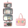 Cross-border Large Capacity Cosmetic Bag 40% Fold Dry and Wet Separable Portable Hanging Toiletries Storage Cosmetic Bag