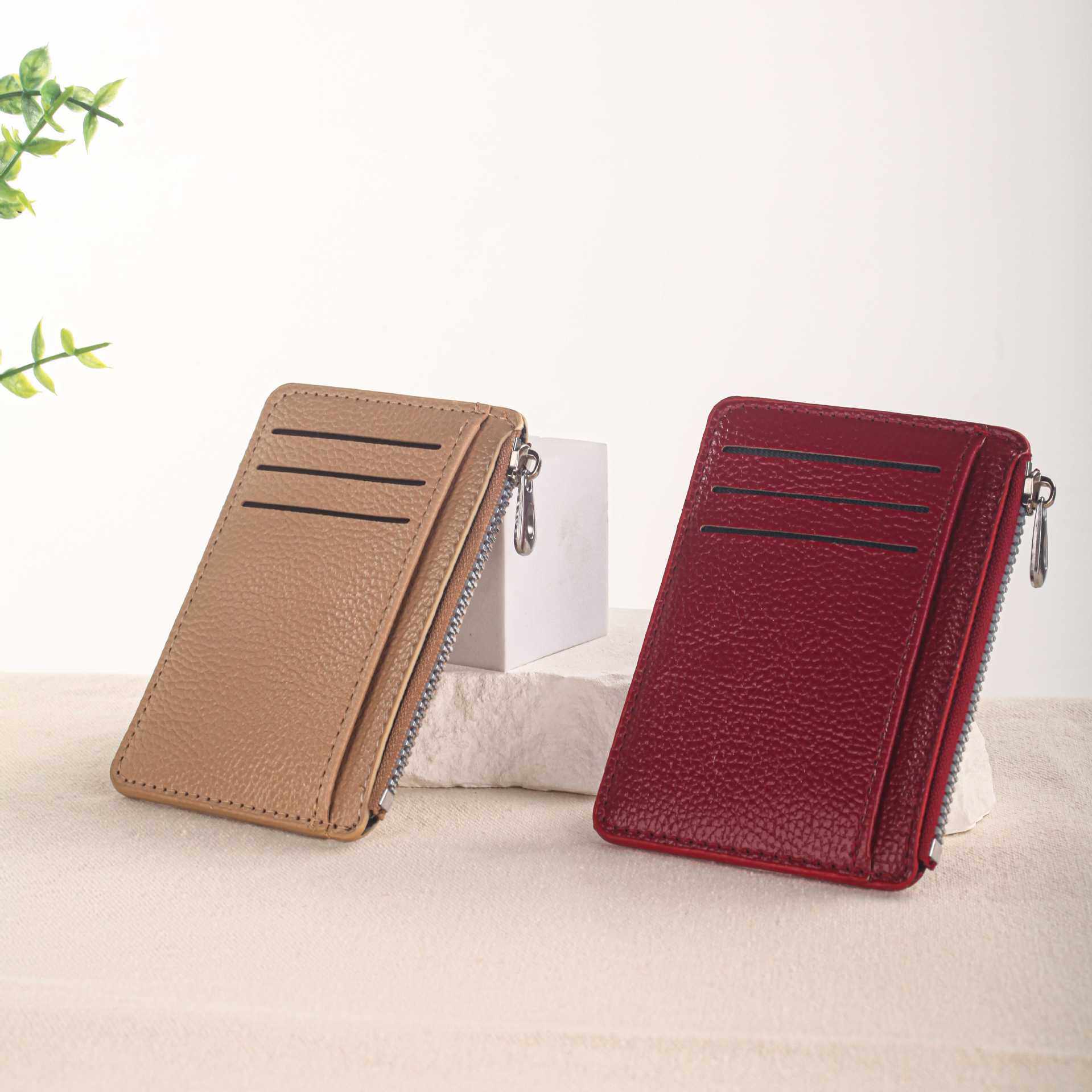 Cross-Border Hot Selling 2025 New Casual Card Holder Zipper Multi-Card Slot Coin Purse Multi-Functional Pebbled Card Holder Wholesale