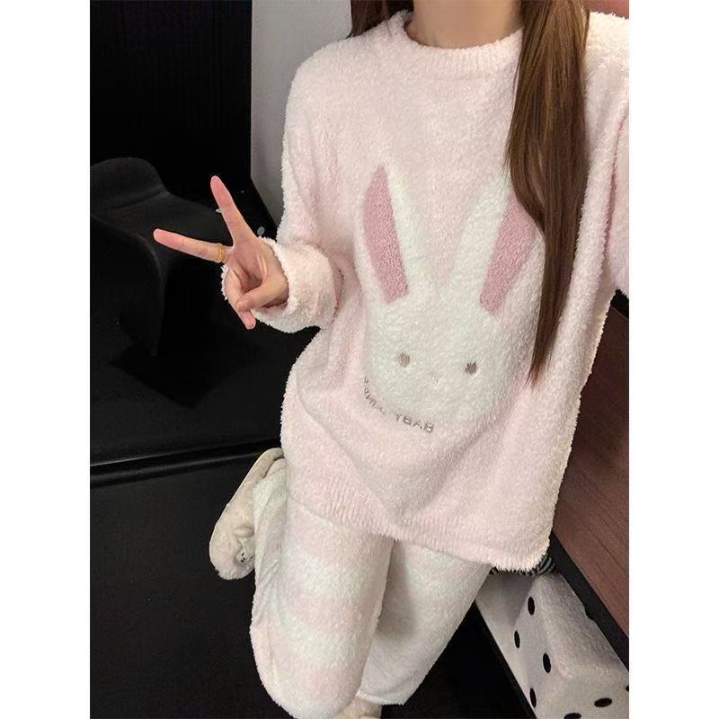 睡衣冬季女款珊瑚绒2025年新款冬天法兰绒秋冬家居服套装厂家直销