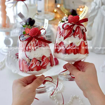 Ins Style Thin Waist High Glass Fruit Tea Cup Soda Bubble Water Cup Brandy Cup Drink Cocktail Cup