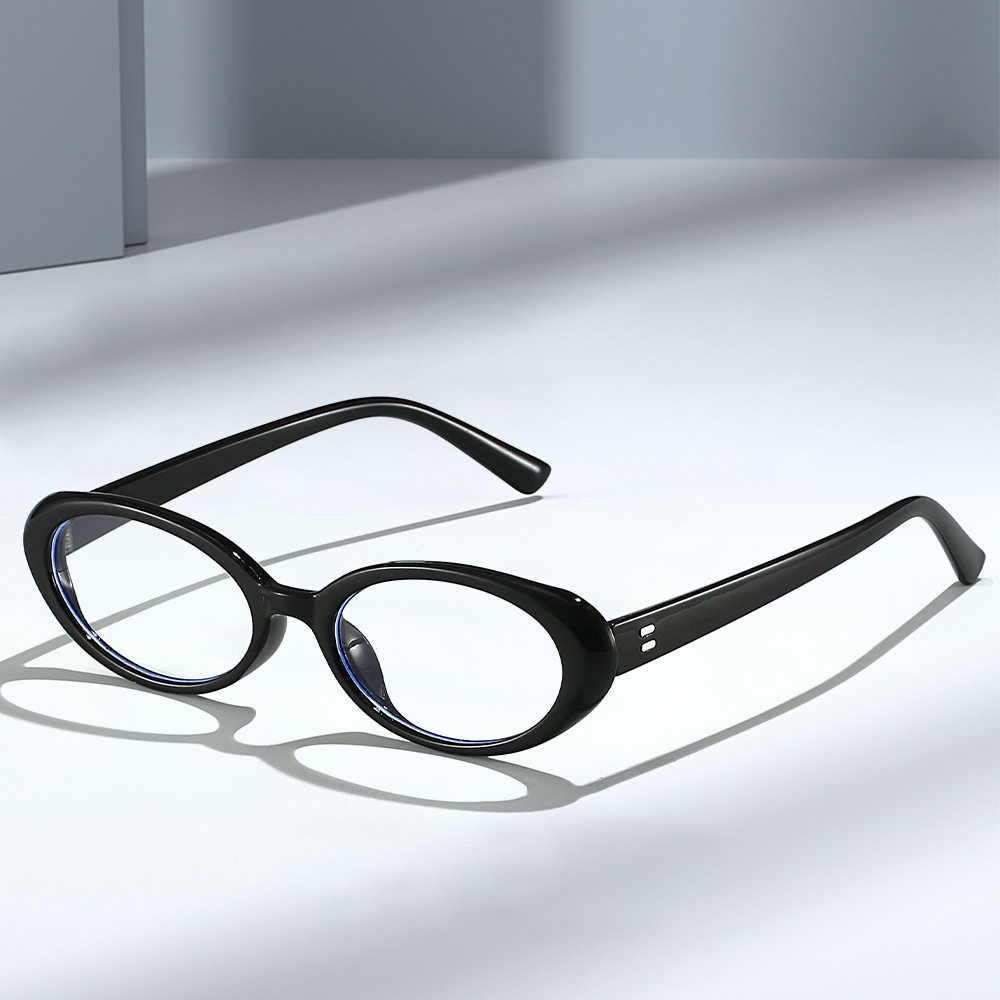 Korean Style Fashionable Anti-Blue Light Flat Glasses Street Style Plain Glasses Frame Versatile Oval Small Frame Cross-Border Trendy Flat Glasses