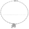 Silver diamond cross brand necklace