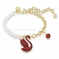 Swan pearl red swan gold bracelet