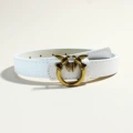 White (2.3 wide double swallow antique gold buckle)
