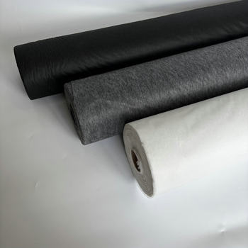 High-Quality Strong Adhesive Nylon Interlining in Stock, 50% Nylon Non-Woven Lining in Black, White, and Gray, Soft and Comfortable to the Touch