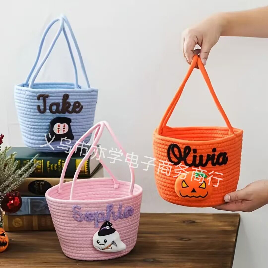 Etsy Personalized Name Halloween Basket Candy Box Can Be Used as a Nameplate Halloween DIY Tote Storage Basket