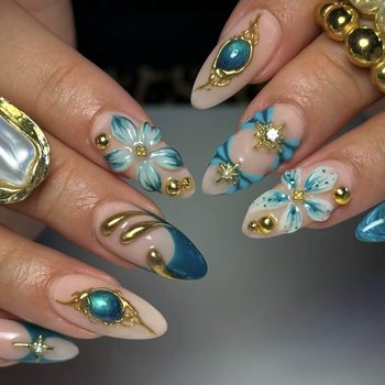 European and American Popular Gilt Three-Dimensional Diamond French Style Wearable Nails Cat Eye Cross-Border Hot-Selling Nail Patches High Quality Niche