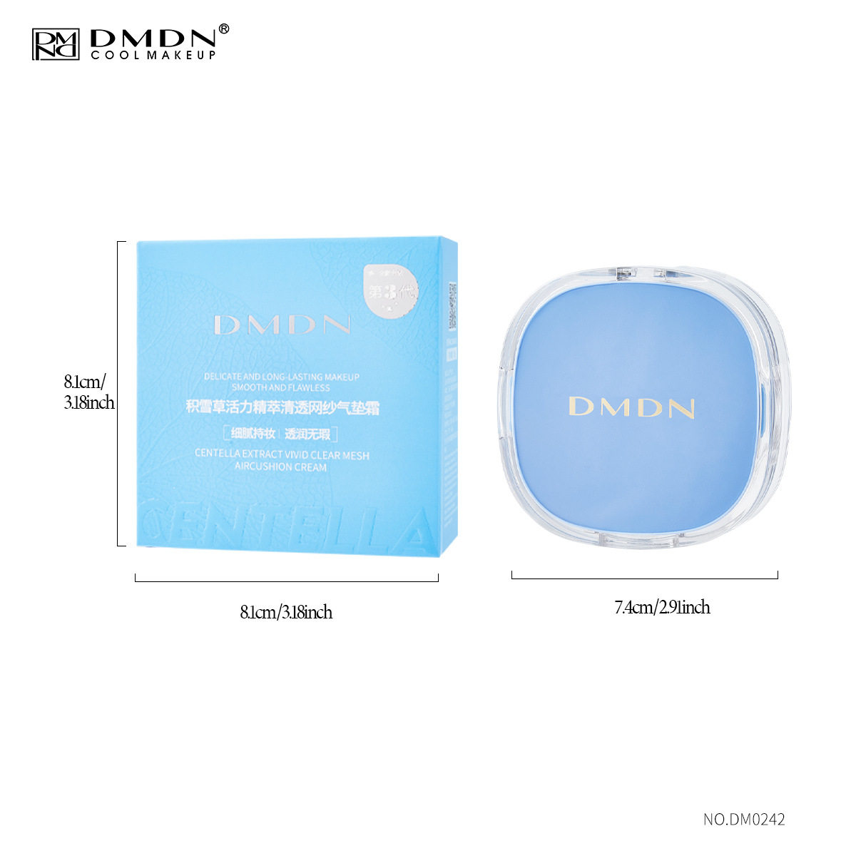 DMDN积雪草活力精萃清透网纱气垫遮瑕轻薄服帖不易脱妆气垫BB霜,淘宝优惠券,粉丝福利购,淘宝优惠卷
