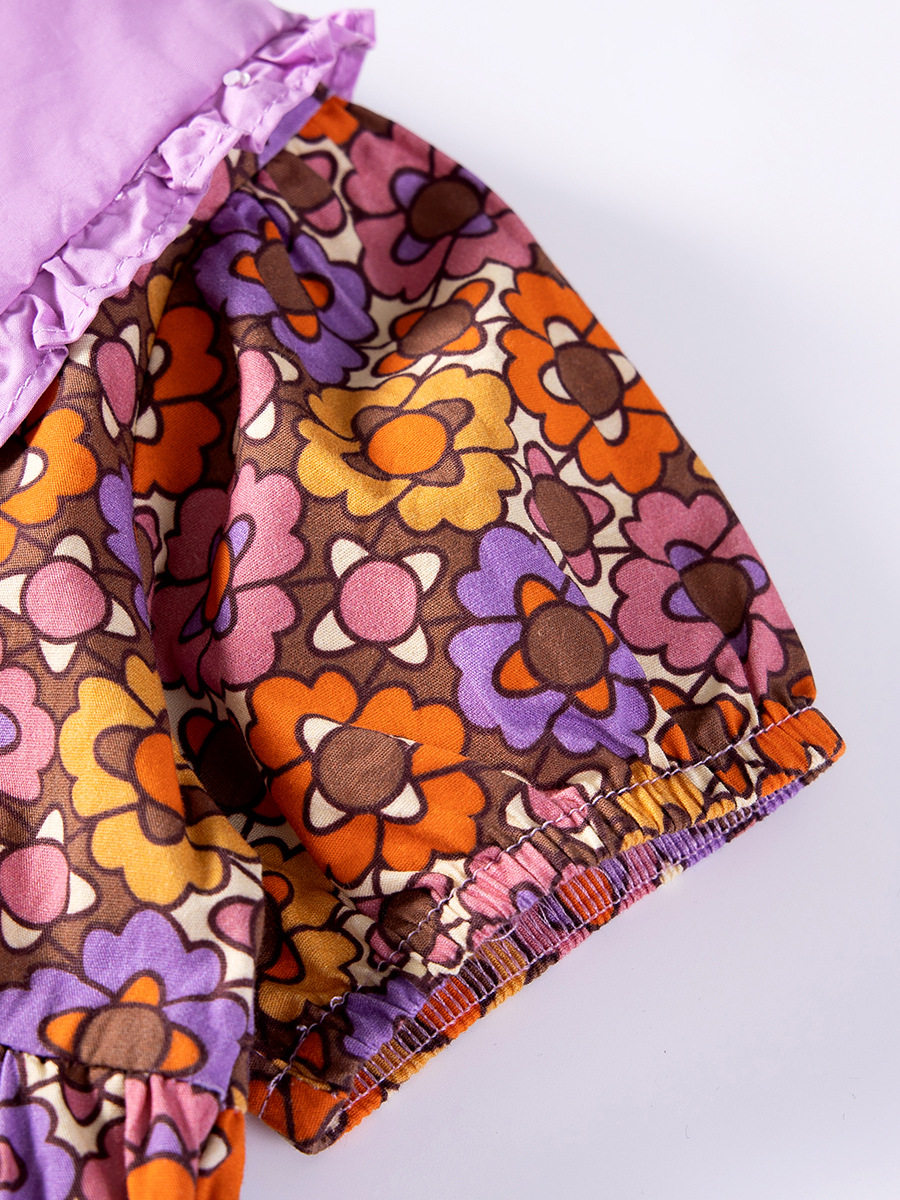 Gaun lengan pendek anak perempuan, gaun katun anak kecil dan menengah, gaun anak musim panas