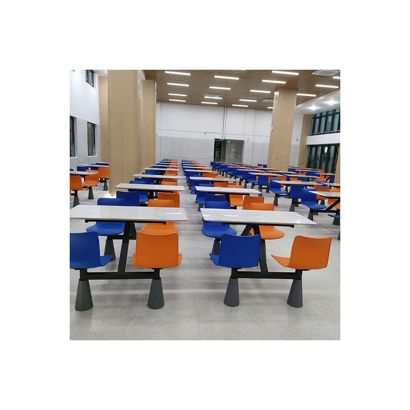 四人位餐桌背靠椅 厂家现货学校食堂餐桌椅四人连体餐桌椅组合