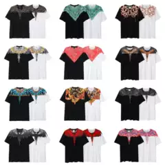 MARCELO Correct MB Wings Short-sleeved Classic Feather T-shirt Marcelo European and American Fashion Brand Men's and Women's Half-sleeved tee