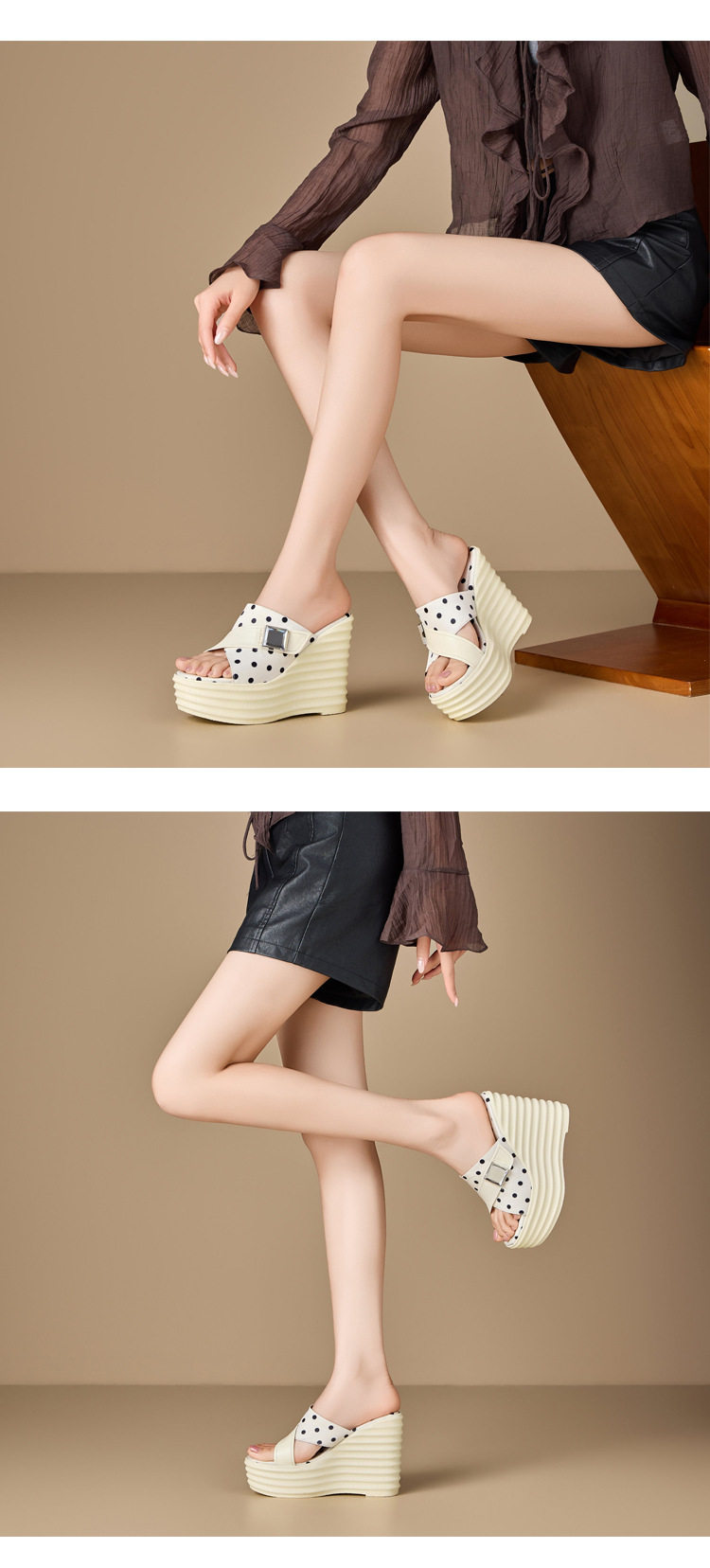 Dép sandal nữ xỏ ngón đế bệt da bò mềm mại, phong cách đơn giản thanh lịch — [Trắng], [Đen] chi tiết 3