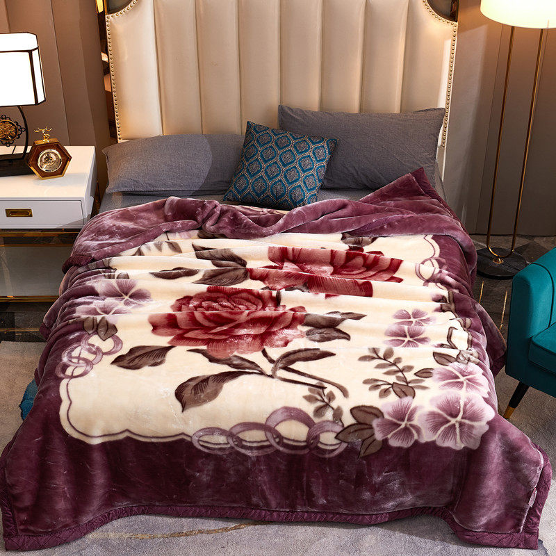 2025 New Double Thickened Raschel Blanket Autumn and Winter Adult Single and Double Blanket Gift Pre-wedding Wholesale