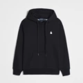 Pullover style black with white label