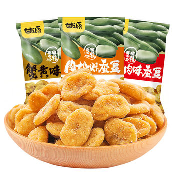 Ganyuan Broad Beans 500g Crab Roe Meat Floss Flavor Snacks Roasted Seeds and Nuts Snack Food Snacks Wholesale Orchid Beans