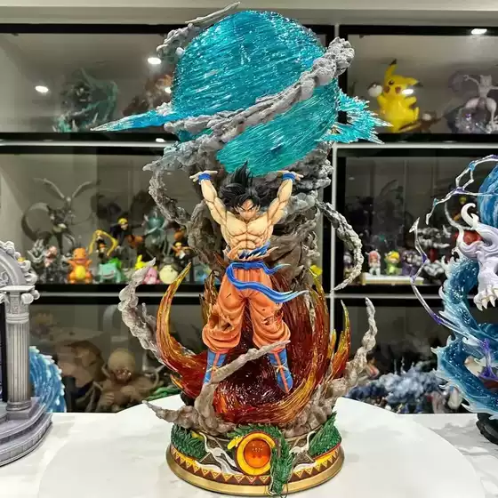 Super Saiyan GK Giant Spirit Bomb Goku Dual Head Sculpt Light-Up Statue Model Boxed Figure