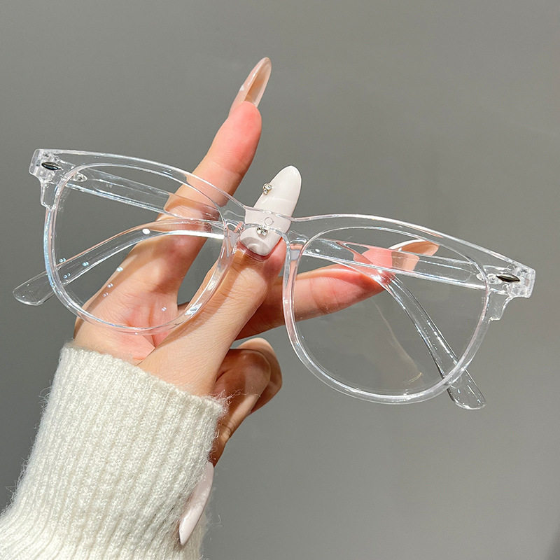 Tea Tortoise Shell Rice Nail Glasses Frame 2025 New Big Face Slimming Look Ultra-Light Flat Glasses