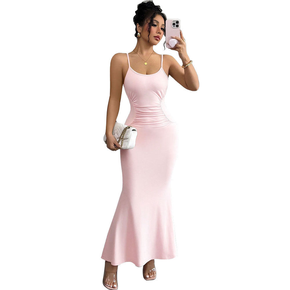 Summer Womens Bodycon Maxi Dress Slim Fit Adjustable Straps Elegant Style Perfect for Casual Outings Wholesale