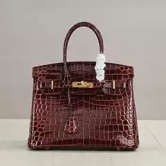 Genuine Leather Alligator-Pattern Birkin Bag, Commuter-Friendly Large Capacity, Stylish & Versatile Women's Shoulder, Handheld & Crossbody Bag