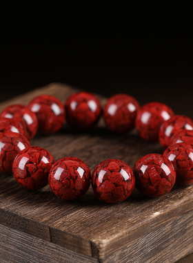 天然原矿晶体砂男女手串高含量朱砂透光精品手链礼品