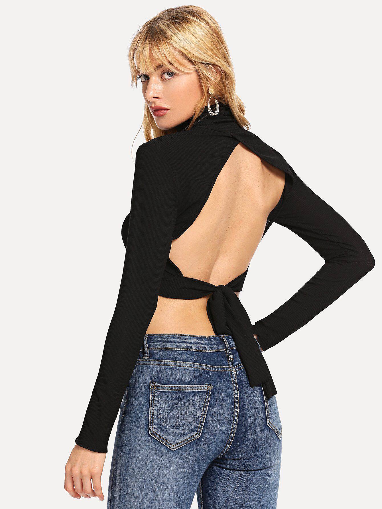 Fashionable Womens Irregular Crop Top Sexy Backless Design Trendy Style Perfect for Casual Outings Wholesale