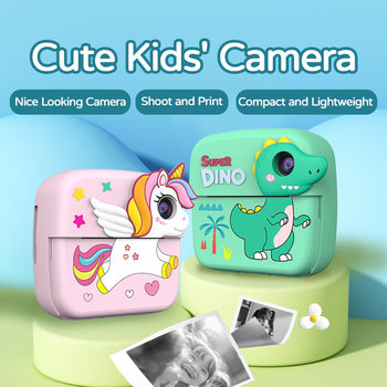 Cross-Border Mini High-Definition Children's Instant Print Camera Baby Cute Cartoon Game Digital Slr Camera