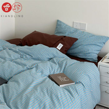 [Xiangling Premium]Klein Echoes! Vintage Blogger Style Pure Cotton Washed Cotton Bedroom Four-Piece Set