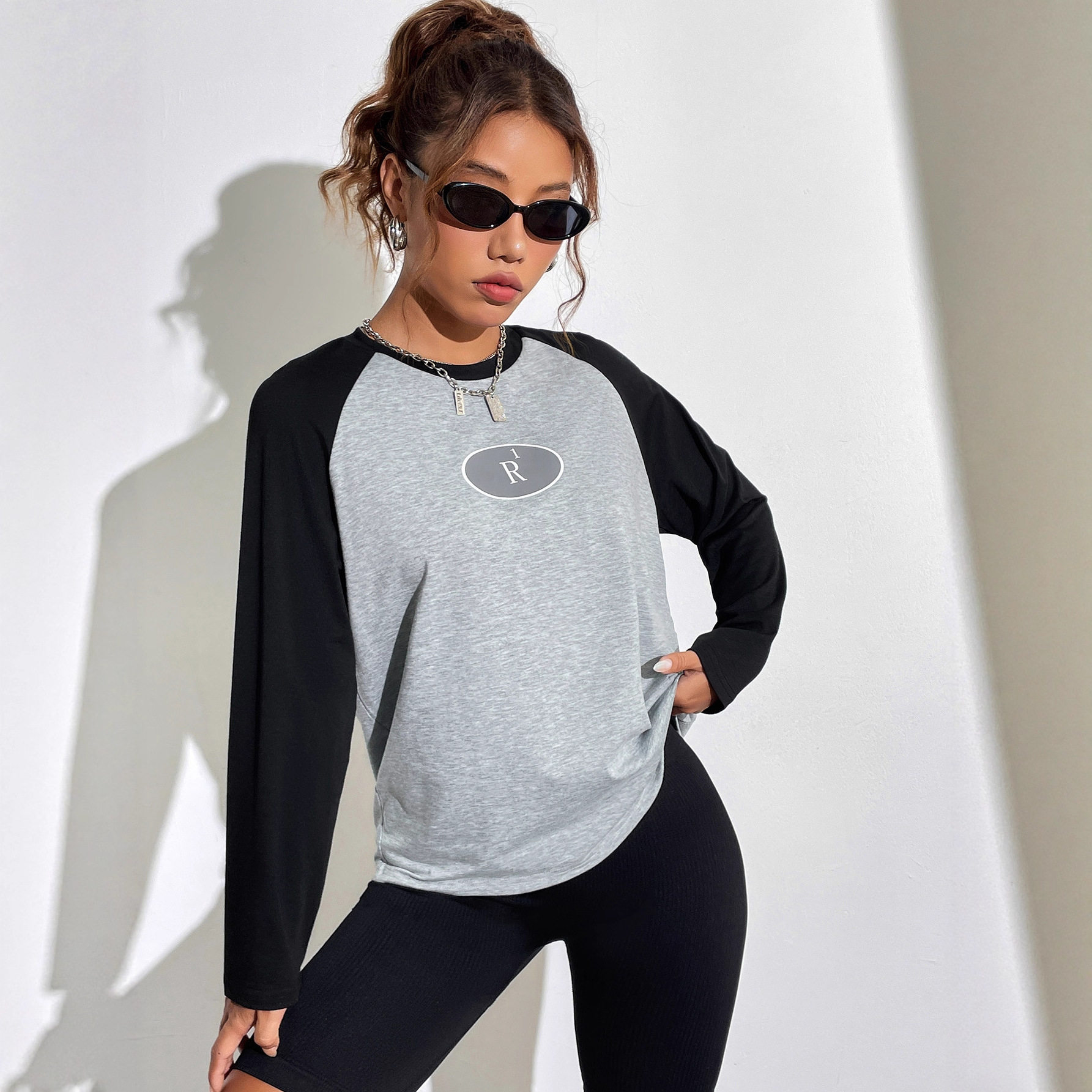 Fashion Womens Long Sleeve Top Round Neck Printed Trendy Design Casual Wear for Everyday Use Wholesale Available