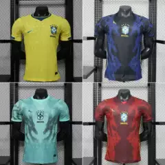 World Cup Football Uniform Brazil Jersey Brazil National Team Player Version New Short-Sleeved T-Shirt Cross-Border Dropshipping Customization