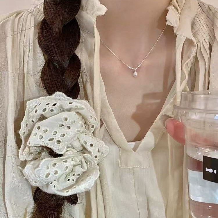 S925 Silver-Plated Natural Pearl Broken Silver Necklace 2025 New Hot Style Women's New Accessible Luxury Niche Clavicle Chain Accessories