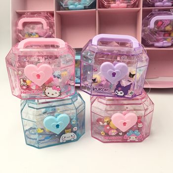 Sanrio high-looking treasure box eraser beads + Box storage box pencil eraser stationery prize