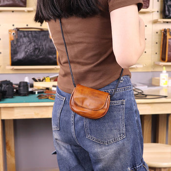 Retro First-layer Vegetable Tanned Cowhide Card Holder Coin Purse Genuine Leather Driving Document Bag Daily Versatile Cute Crossbody Bag for Women