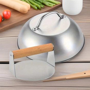 Amazon Hot Selling Stainless Steel Hamburg Meat Press Meat Cake Hamburg Meat Press Plate Round Square Steak Meat Press Set