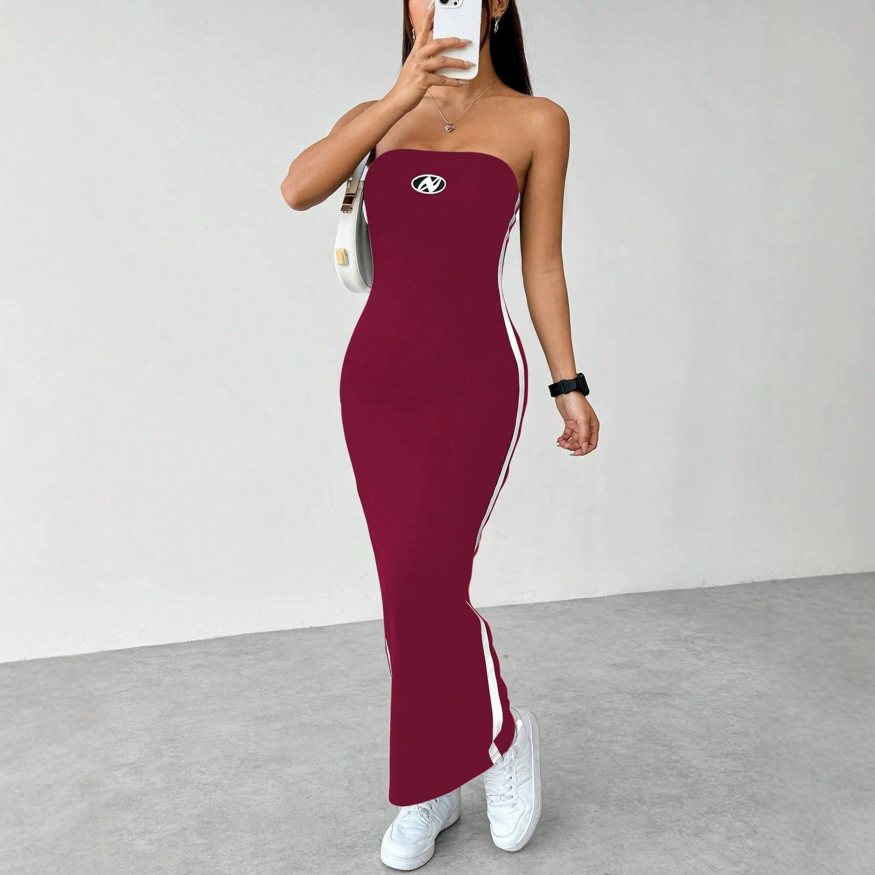 Strapless Bodycon Dress Backless Design Slim Fit Elegant Style Perfect for Parties and Events Ready to Ship