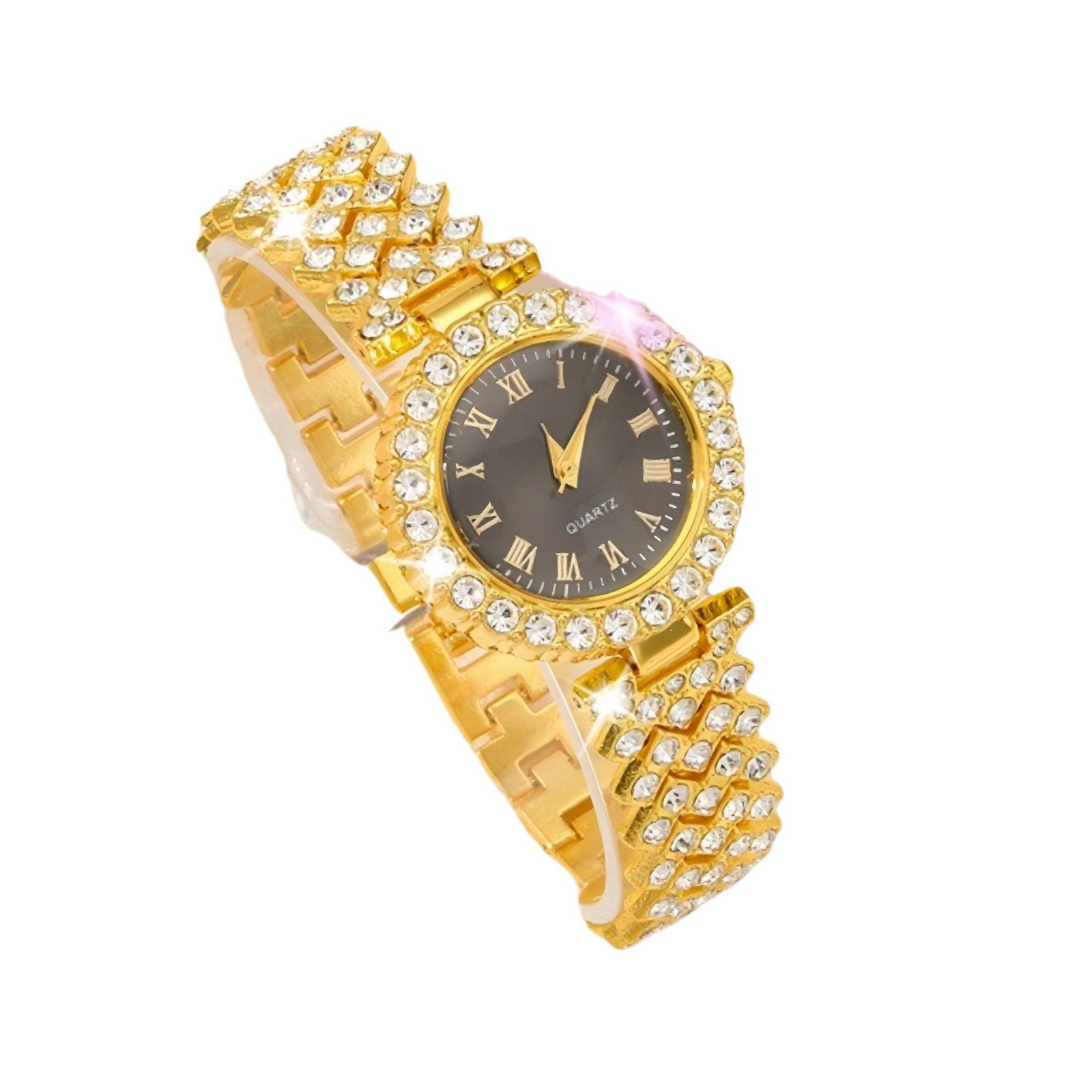 Foreign Trade Watches, Fashionable Roman Pattern Diamond-Encrusted Women's Watches, Women's Watches, Quartz Watches, Bracelets, Women's Watches, Manufacturers in Stock