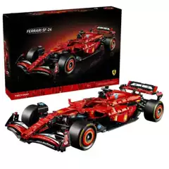 Cross-Border Compatible Lego Ferrari Sf-24F1 Racing Car Assembly Building Blocks Boys' Educational Toy Model Gift