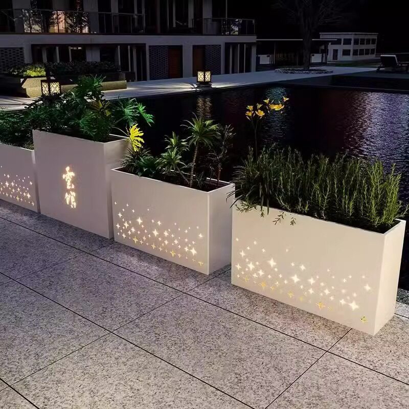 Cute Flower Box Outdoor Creative Combination Kindergarten Playground Outdoor Fence Partition Flower Trough Iron Flower Pot Planting