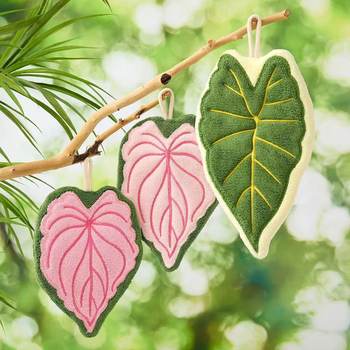 Leaf Coral Velvet Hand Towel, Cute, Absorbent, Non-Shedding, Quick-Drying, Hanging, Thickeneded, Kidsren's Household Kitchen Towel Rag