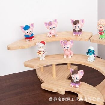 Wooden Display Rack, Hand-Made Tea Set, Quilt, Multi-Layer Storage Rack, Solid Wood Desktop Storage Ornaments, Cosmetics Storage Rack