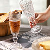 French Accessible Luxury Retro Embossed Glass Champagne Glass Red Wine Glass Home Creative Goblet Wine Glass