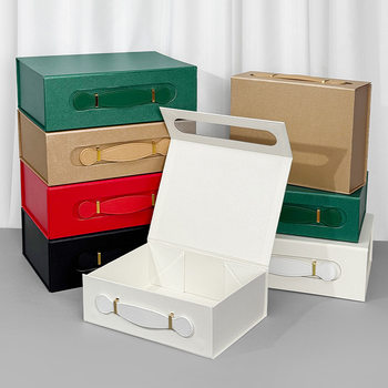 Ready-Made One-Piece Folding Hard Box Flip-Top Magnetic Gift Box Multi-Color Book-Shaped Box Flip-Top Gift Box Manufacturer Wholesale