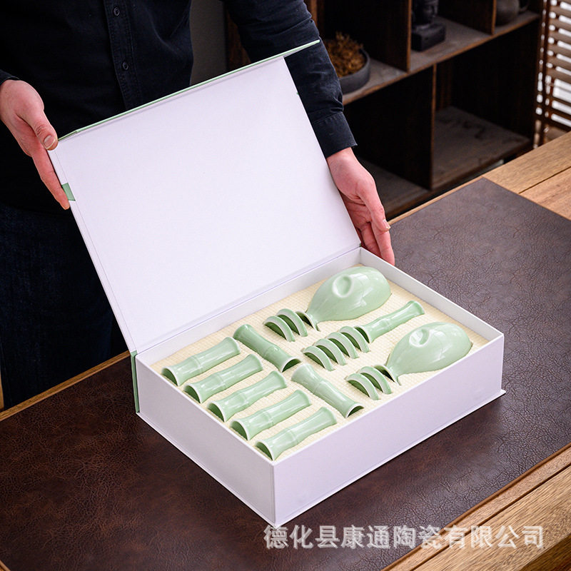 Blue and White Porcelain Wine Set Xinghua Village Bamboo Small Wine Glass Set Blue and White Porcelain Wine Set Gift