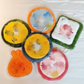 Kitchen Hand Towel Hanging Mahjong Fortune Absorbent Thickened Bathroom Coral Velvet Small Square Towel Children's Towel