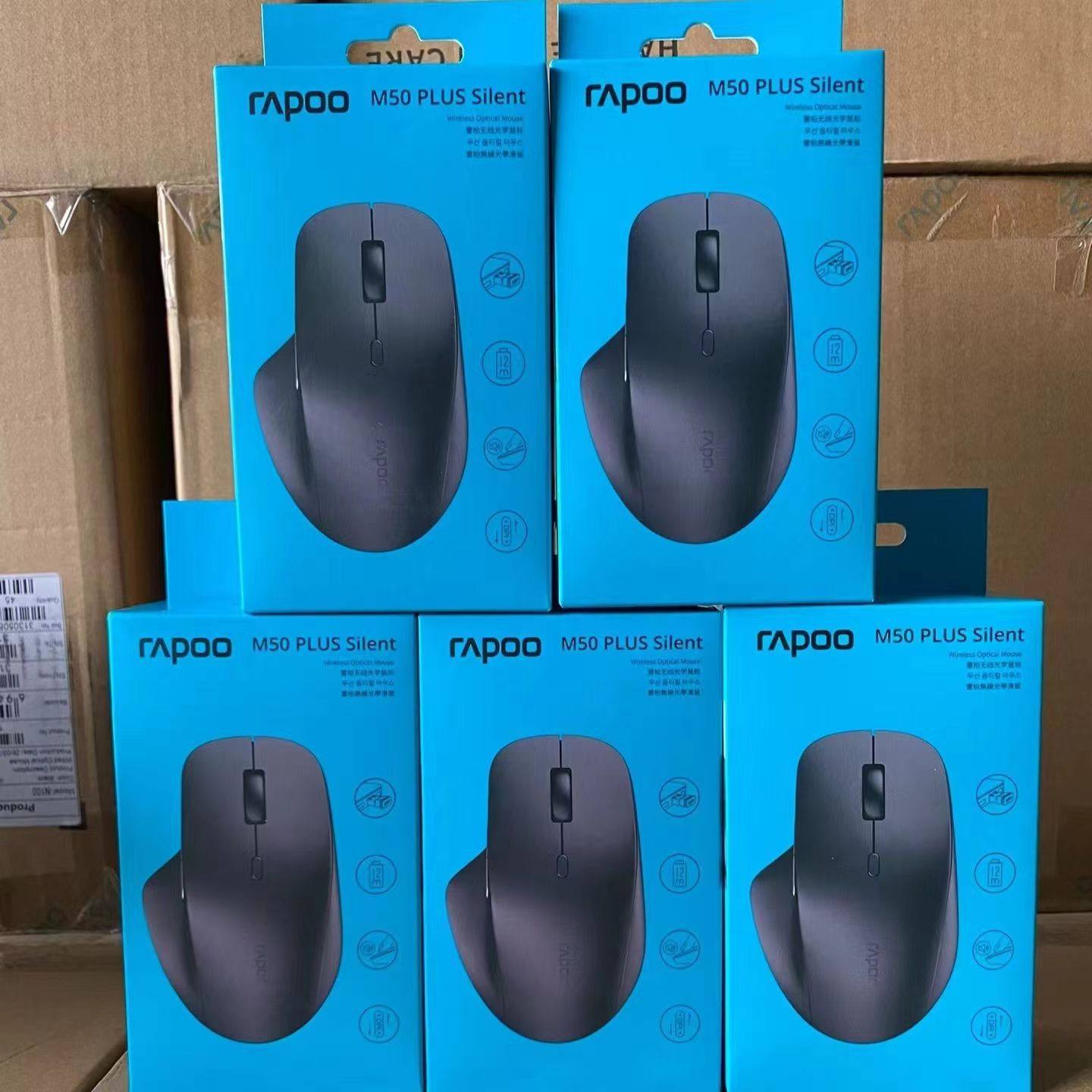 Genuine Rapoo M50 PLUS Big Hand Wireless Mouse 4-speed DPI Adjustable Light Sound Button Long Battery Life