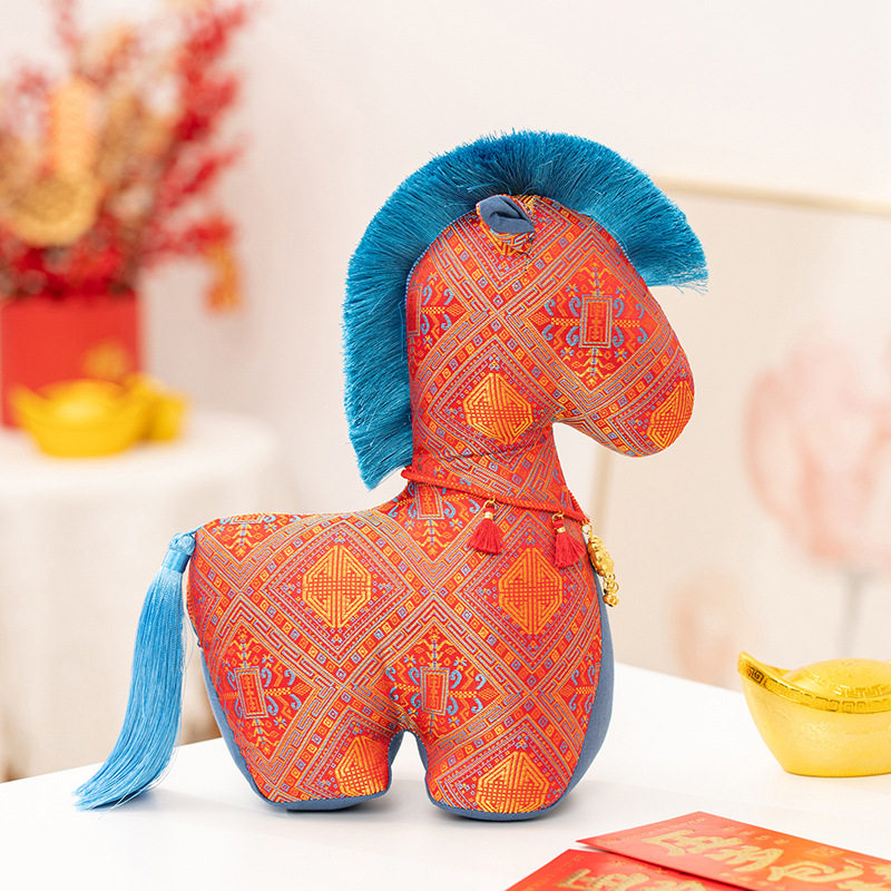 2026 Year of the Horse mascot plush toy zodiac paper-cut pon...