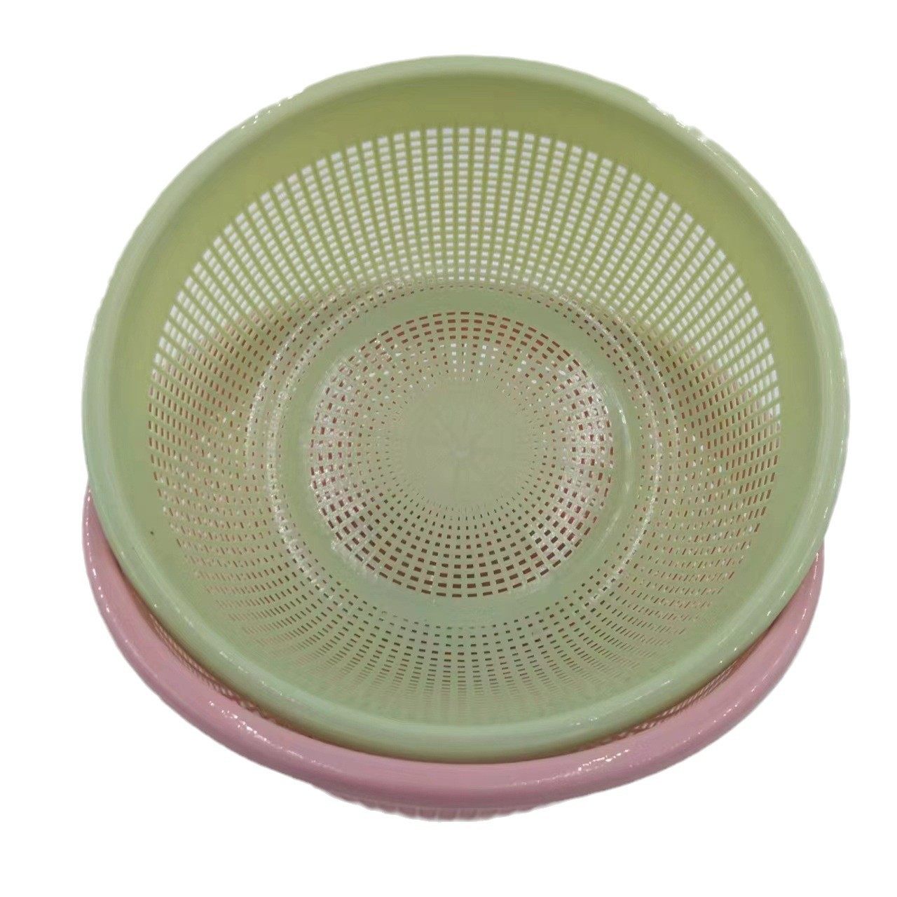 Vegetable washing basket plastic rice washing basket round hole plastic fruit and vegetable small size basket draining basket rice washing sieve plus fruit basket