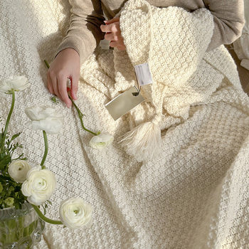 European Office Nap Sofa Blanket Air-conditioning Blanket Knitted Blanket Shawl Cover Blanket Blanket Bed End Blanket Easy to Use