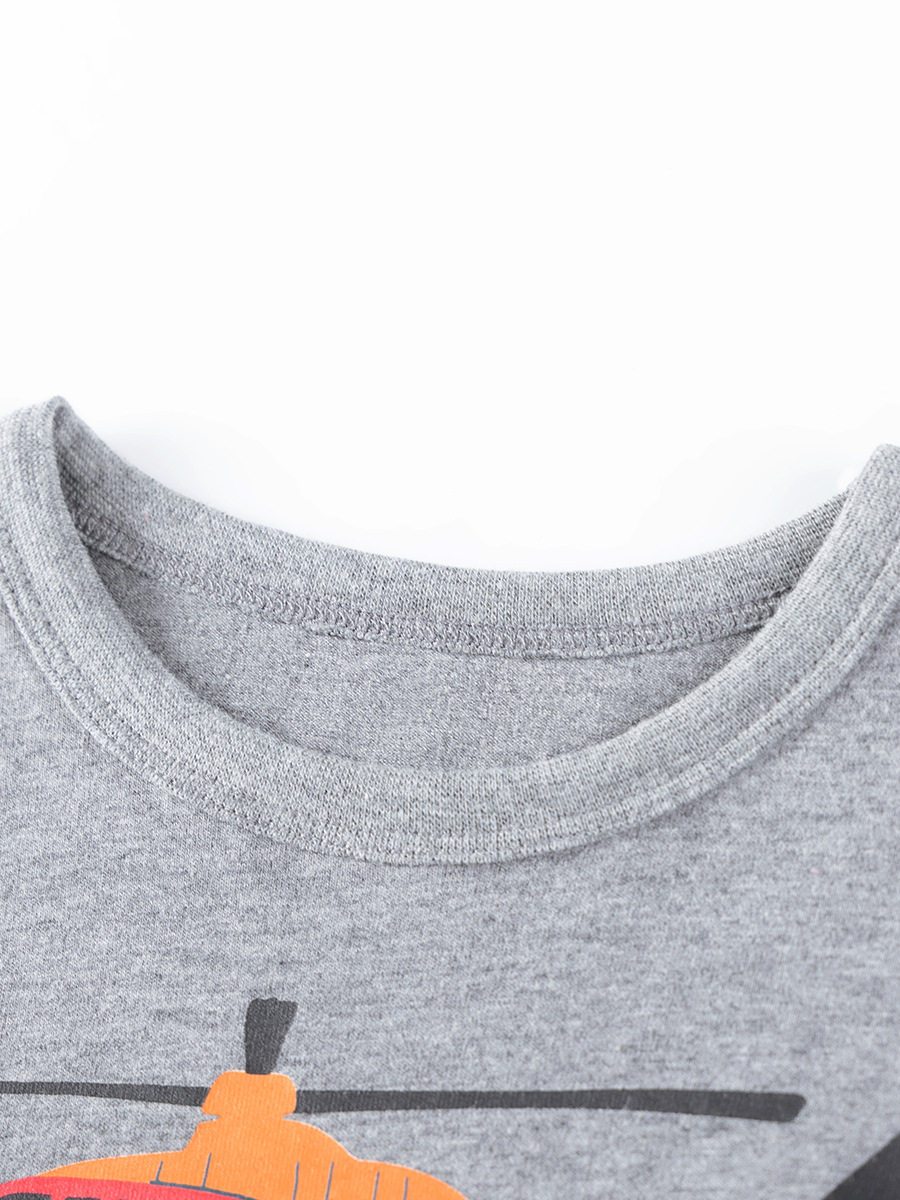 Vente en gros t-shirt garçon automne, nouveau haut enfant manche longue, t-shirt enfant imprimé offset dessin animé