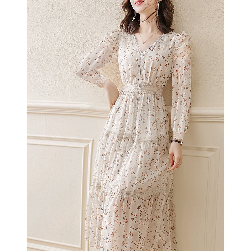(Mới) Mã H0622 Giá 1300K: Váy Đầm Liền Thân Nữ Dotdhi Hàng Mùa Xuân Thu Đông Họa Tiết Hoa Thời Trang Nữ Chất Liệu G04 Sản Phẩm Mới, (Miễn Phí Vận Chuyển Toàn Quốc).
